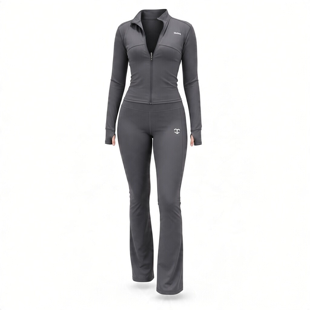 Zip Up Jacket and Flared Pants Set | BN #103