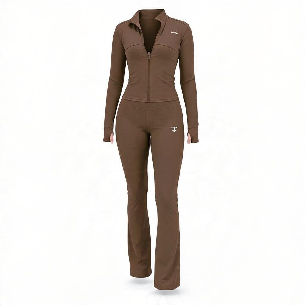 Zip Up Jacket and Flared Pants Set | BN #103
