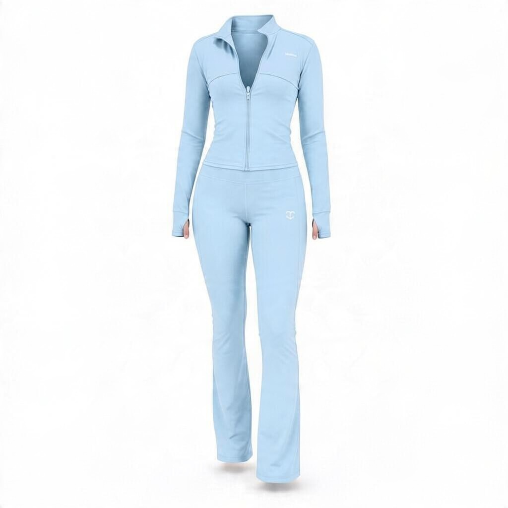 Zip Up Jacket and Flared Pants Set | BN #103